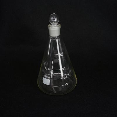 【✲High Quality✲】 bkd8umn ฟลาสค์รูปทรงกรวยแก้วบอโลซิลิเกต Erlenmeyer ขนาด1000มล. พร้อมจุกอุด