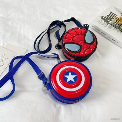 Gala Spider-Man Captain America กระเป๋าสะพายไหล่ ขนาดเล็ก จุของได้เยอะ ลายการ์ตูน สําหรับเด็กผู้ชาย