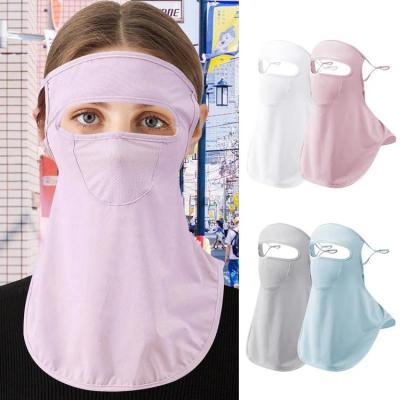 ผ้าโพกศีรษะป้องกันรังสียูวี UPF 50 สนับแข้งผ้าไหมน้ำแข็งคลุมศีรษะ Full Face COVER Balaclavas Sun Cooling Full HEAD COVER ตกปลา Face COVER Cooling reusable Breathable Face Masque Classy