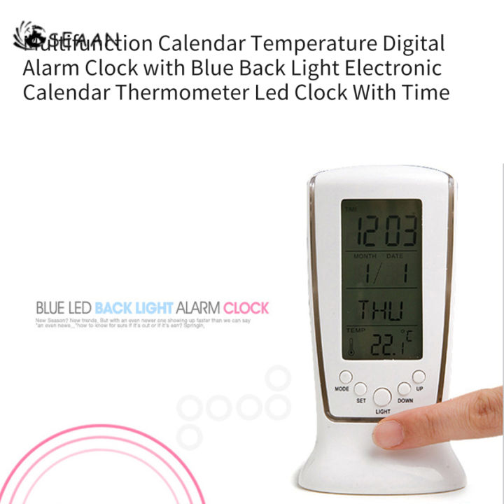 มัลติฟังก์ชั่ปฏิทิน-thermograph-นาฬิกาปลุกดิจิตอลที่มีแสงสีฟ้ากลับปฏิทินอิเล็กทรอนิกส์-thermograph-นาฬิกา-led-ที่มีเวลา