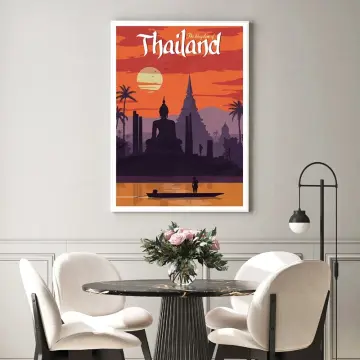 Bangkok, Thailand - Vintage Travel Poster Photograph by Siva