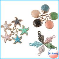 X-STARRY 30pcs ชุบทองอย่างหลากหลาย จี้รูปปลาดาวมหาสมุทรเคลือบ โลหะผสมอัลลอยด์ จี้เปลือกหอยสังข์ สร้อยคอสำหรับผู้หญิง อุปกรณ์เสริม DIY สำหรับผู้หญิง