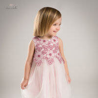 Dave Bella Girl S Dress เด็กใหม่2023ชุดเจ้าหญิงตาข่ายดอกไม้หวานแฟชั่นแขนกุด Summer Party DB2235578. ..