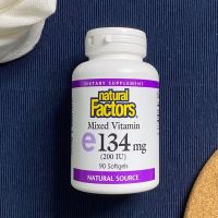 วิตามินบำรุงสุขภาพ วิตามินอี Natural Factors, Mixed Vitamin E, 200 IU, 90 Softgels