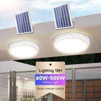 โคมไฟติดเพดานไฟแสงอาทิตย์ LED กลางแจ้งแบบหรี่แสงได้ Lampu Penerangan Rumah แผงแสงอาทิตย์สำหรับกันน้ำเฉลียงห้องใช้สอยในร่ม