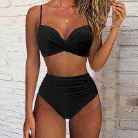 hotx 【cw】 2023 Woman Swimsuit Push Up Beachwear Bathing Ruched Swimwear Waist Bikinis