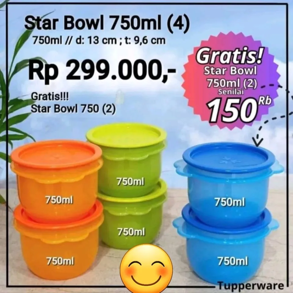 Tupperware star bowl 750ml