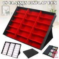 18 Eyeglasses Storage Box ตารางกล่องเก็บแว่นกันแดด Organizer กล่องโชว์แว่นตาขาตั้งผู้ถือแว่นตา