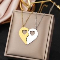 Couple Heart Necklace Stainless Steel Couple Couple Pendant Stainless Steel - Necklace - Aliexpress