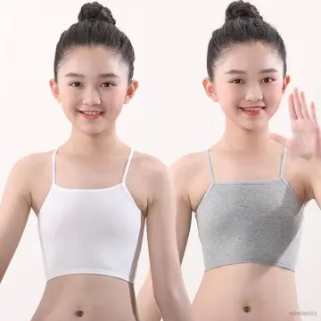 MOMO 9-16Yrs Girls Bra StudentSport Vest Teenage Tube Top Breathable  Detachable Kids Underwear Baby Bra