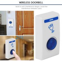 ✺ 504D LED Wireless Chime Door Bell Doorbell Wireles Remote control 32 Tune Songs White Home Security Use Smart Door Bell