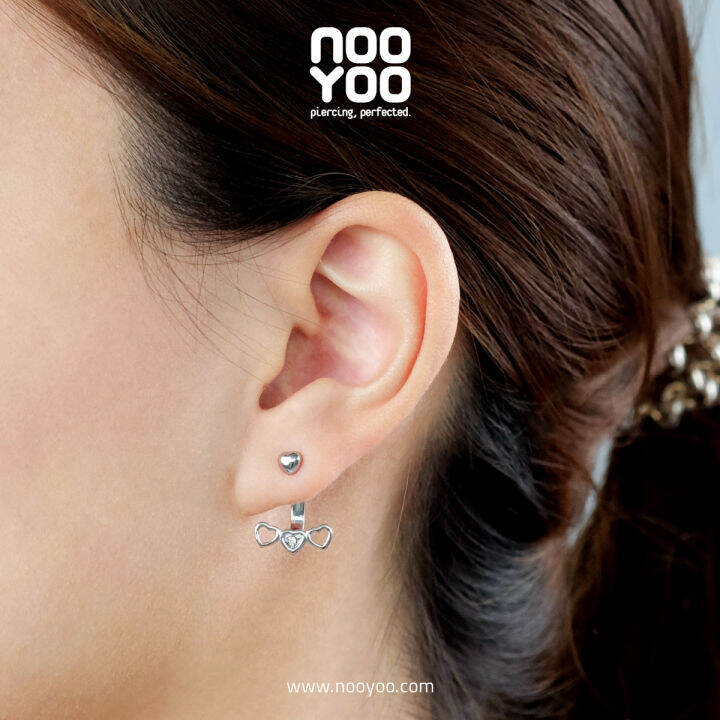 nooyoo-ต่างหูสำหรับผิวแพ้ง่าย-triple-tiny-heart-with-crystal-surgical-steel