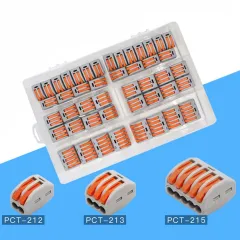 60pcs Wire Connectors For PCT-212/PCT-213/PCT-215 By Ofone. The 60PCS  Compact Splice Wire Connector Set Includes 2/3/5 Ports With A Storage Box