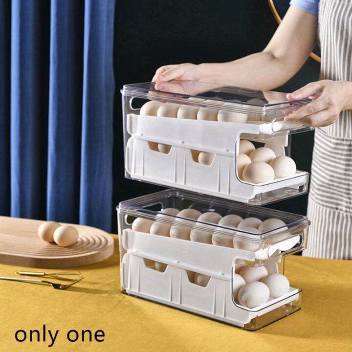 2-in-1-egg-holder-for-refrigerator-clear-rolling-egg-dispenser-for-refrigerator-24-egg-storage-container-tray