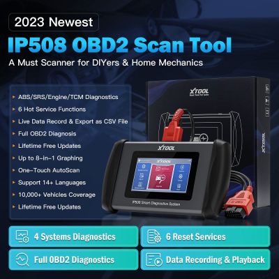 XTOOL InPlus OBD2 IP508 5ระบบเครื่องมือวินิจฉัยรถยนต์ ABS SRS ที่เครื่องตรวจมลพิษรถยนต์ด้วย EPB Oil 6รีเซ็ตอัตโนมัติ VIN ออนไลน์อัปเดตฟรี
