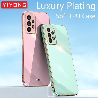 「Enjoy electronic」 A53 Case YIYONG Plating Silicone TPU Ring Holder Cover For Samsung Galaxy A53 A73 A03S A13 A23 A33 M23 M33 M53 A52 A52S A72 Case