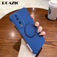 เคสโทรศัพท์สีฟ้าไร้กรอบจาก ROAZIC สำหรับ Huawei Nova 11 9 7 SE Honor 90 70 50 Lite Magic 5 4 Pro 5G 4G ชาร์จไร้สายสีสันสดใสเคสหลัง PC แบบแข็งผิวเคลือบ B01-1ปลอกเรียบง่ายเป็นมิตร