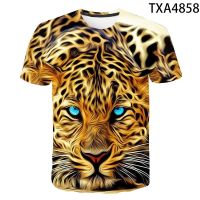 New Fashion Leopard Head Summer Short Sleeve Tee 3D Printed Top Mens Fashion Tee