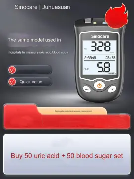 Sinocare Safe AQ UG Blood Glucose Meter Uric Acid Test Kit & Glucose Strips/ Uric