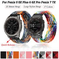 （Bar watchband）สายนาฬิกาไนลอน22ห่วง26มม.,สายรัดปล่อยเร็วสำหรับ Garmin Fenix 6 6X Pro 5X 5 Plus 3HR Fenix 7X 7 Forerunner 935 Smart Band