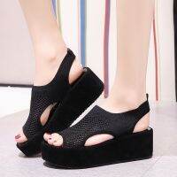 【CW】 Platform Sandals Female Shoes Weight Heels Wedges Woman Fashion Mouth