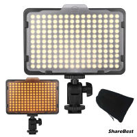 PT-176S 176 LED Ultra Bright 5500K Dimmable On Camera Video Light for Canon Nikon Pentax Panasonic Sony DSLR Cameras