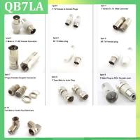 QB7LA Shop 2x TV  RF F female Male to RF Coax F female Plug adapter Connector Socket Terminal Converter video For Antennas Coaxial Aerial