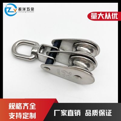 [COD] steel folding double pulley single nylon marine hardware accessories large quantity and excellent price