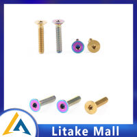 M6 X 10/15/20/25/30/35 Countersunk Head Titanium Alloy Screw TC4/GR5ชุดหูฟัง Stem Top Fixing Screws