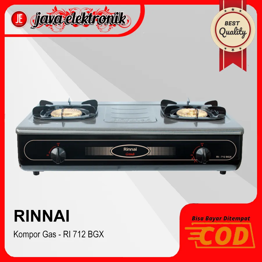 Rinnai RI-712BGX Kompor Gas Stove Teflon 2 Tungku RI 712 BGX / RI712 BGX /  RI 712BGX/ RI-712 BGX Bergaransi | Lazada Indonesia