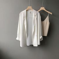 Korean style sunscreen chiffon suit jacket thin design loose drape Blazer