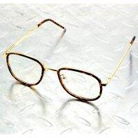 Retro Oval Handcrafted Full-Rim Leopard Frame Gold Temple กรอบแว่นตากรอบแว่นตา