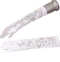 ∈♨○ High Quality Wedding Gloves Fingers Crystal Satin Bridal Gloves Wedding Accessories