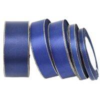 【hot】！ (25 yards/roll) deep blue gold Wholesale ribbons (6/10/25/40mm)