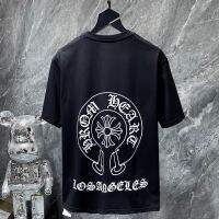 High Quality Chrome Heart official website CH short-sleeved T-shirt male cross clothes