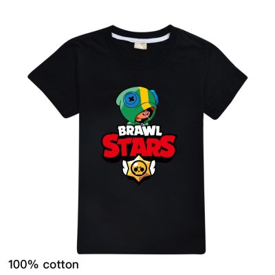 Brawl-Sta Rss เสื้อยาวปิดถึงก้นเสื้อยืดแขนสั้นเด็กผู้ชายเด็กผู้หญิง0000การ์ตูนผ้าคอตตอนคอมบ์สำหรับฤดูร้อน