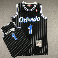 Nba Magic Team Uniform No. 1เสื้อเจอร์ซีย์ Mcgrady เสื้อกั๊กปักลายชุดบอลสีดำแบบย้อนยุคแจ็คเก็ตคู่รักสำหรับทั้งหญิงและชายชุดบอลชุดบาสเก็ตบอล