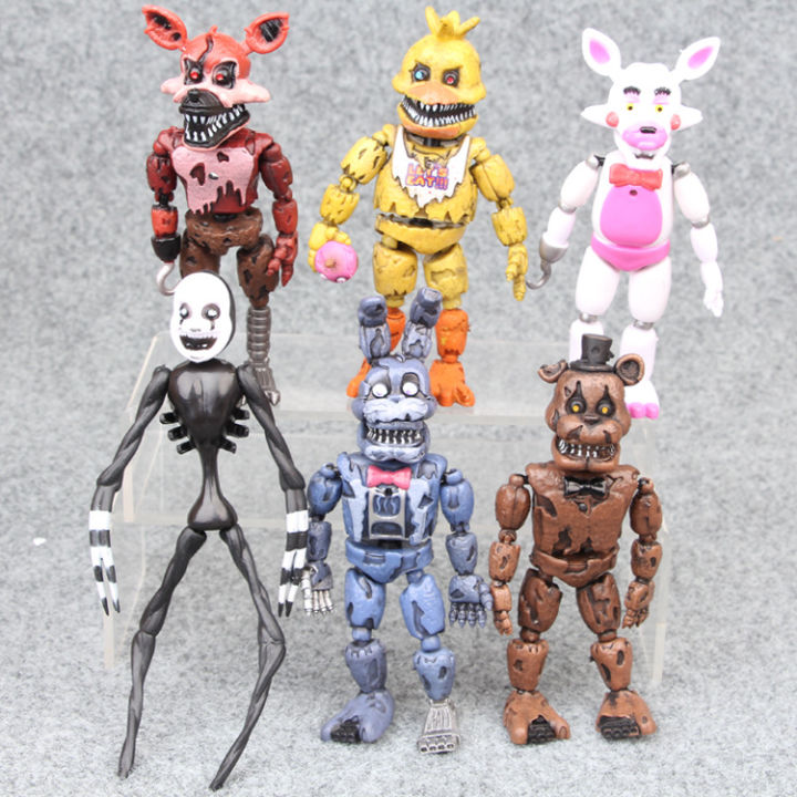 New 6pcs At Five Nights FNAF Pvc Action Figures 17cm Bonnie Foxy Toys 5 Fazbear Bear Doll Model Toys Birthday Gifts for Children