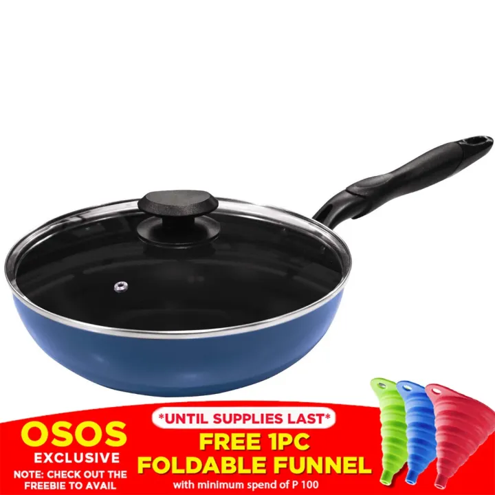 Masflex Original NonStick Stir Frying Pan with Glass Lid 26cm Induction Ready Suitable for All