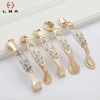 LBA Zinc Alloy High End Eden Pastoral Rose Gold Furniture Cabinet Door Handle European Style Cabinet Closet Interior Door Handle