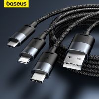 Baseus 3 in 1 USB Cable Micro USB Type C Fast Charger Micro USB Type C Data Cable For IP 14 13 Samsung Xiaomi Huawei