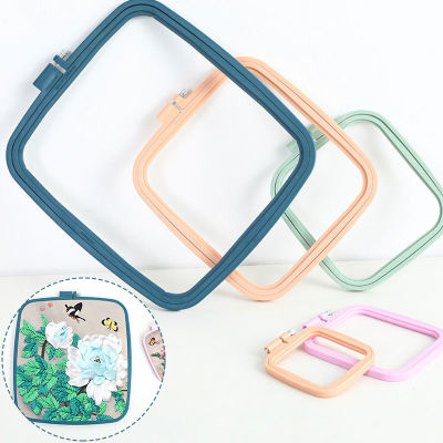 Candy Color Square Embroidery Hoop Cute Small Fresh Embroidery Hoop Creative Square Smooth Plastic Cross Stitch Accessories Needlework