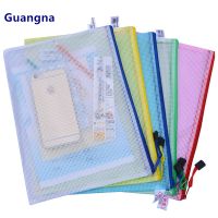 1 pcs Waterproof Plastic Zipper Paper File Folder Book Pencil Pen Case Bag File document bag for office student supplies