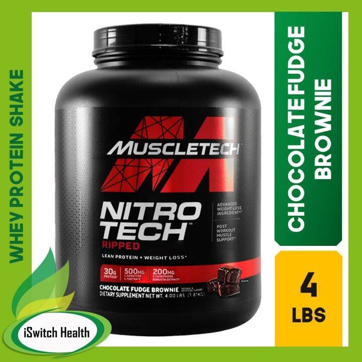 Muscletech Nitrotech Ripped 4lbs And 2lbs Whey Protein Powder For Gain Muscle Muscletech Ripped