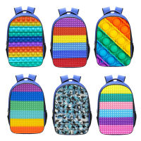 School Students Push Bubble Backpack Fashion Rainbow Color 3D Print Laptop Book Stress Relief Large Capacity Bags for Teeneagers