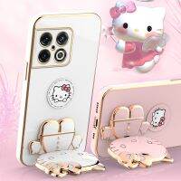 Magnetic Case For Oneplus 10 Pro Case HelloKitty Making Up Mirror Stand Case One plus 8T 9 9R 9RT 10T ACE 2V Pro Soft Back Cover Phone Cases