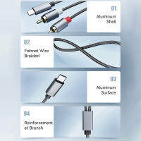 Type-C Aux To 2 RCA สายสัญญาณเสียงอะแดปเตอร์ HD สายสัญญาณเสียง1/2/3มิเตอร์ความยาวสำหรับสเตอริโอลำโพงตัวรับสัญญาณโปรเจคเตอร์ Type-C Aux To 2 RCA สายสัญญาณเสียงอะแดปเตอร์ HD สายสัญญาณเสียง1/2/3มิเตอร์ความยาวสำหรับ HWHJ-MY โปรเจคเตอร์ลำโพงตัวรับสัญญาณสเตอริโ