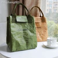 Foldable Reusable Leakproof Food Container Large Capacity Lunch Bag Waterproof Thermal Insulation Kraft Paper Aluminum Foil