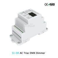 Gratis Ongkir Din Rail 2 Channel Triac Dmx Dimmer เอาต์พุตคู่ซิลิคอน Dmx 512ตัวควบคุม Ac100-240v 288W