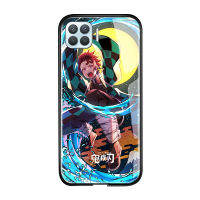 UCUC เคสโทรศัพท์เคสสำหรับ OPPO A93 2020ปลอกOPPO Reno 4FสำหรับชายกันกระแทกAnime Demon Slayer Nezuko Glossyกระจกเทมเปอร์พร้อมฮาร์ดไดรฟ์ที่ทนทานฝาครอบ